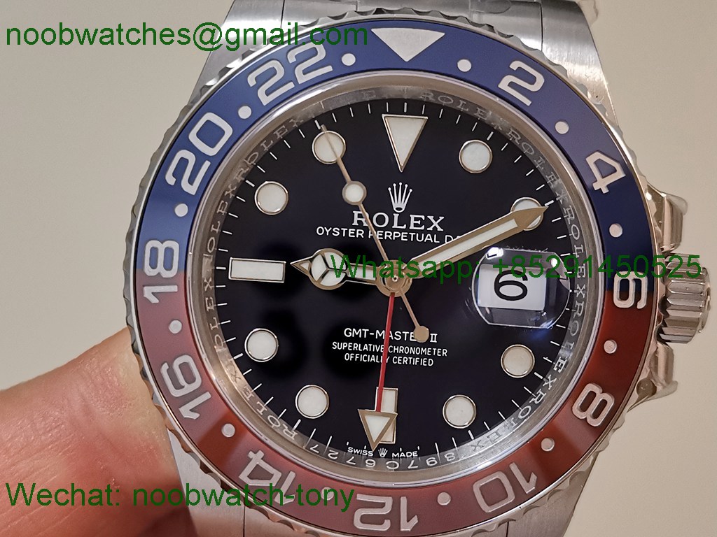 Replica Rolex GMT II 126719 BLRO Pepsi Blue Dial 904L C+F 1:1 Best on Oyster Bracelet VR3285 CHS
