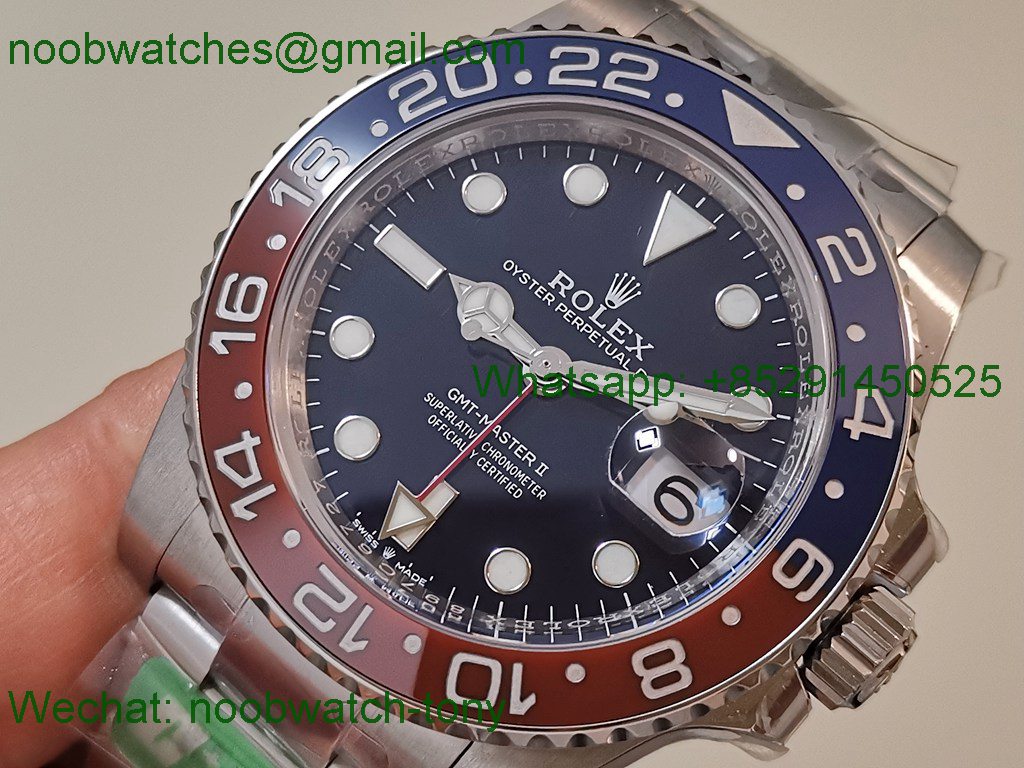 Replica Rolex GMT II 126719 BLRO Pepsi Blue Dial 904L C+F 1:1 Best on Oyster Bracelet VR3285 CHS