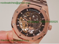 Replica Audemars Piguet AP Royal Oak 15407 Rose Gold Openworked THBF 1:1 Best SuperClone SA3132 V2