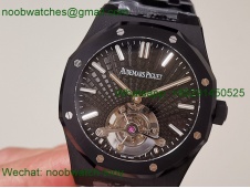 Replica Audemars Piguet AP Royal Oak 41mm Tourbillon DLC BBS Best SuperCLone Black Dial 