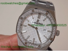 Replica Audemars Piguet AP Lady Royal Oak 33mm 67651 Diamonds ZF 1:1 Best SuperCLone White Dial Quartz