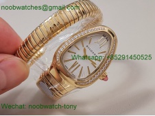 Replica Bvlgari Serpenti 35mm Diamonds Yellow Gold SS BVF SuperCLone White Dial Quartz