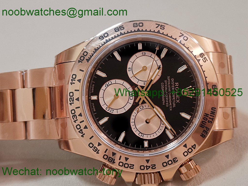 Replica Rolex Daytona 126505 Rose Gold Gain Weight VSF 1:1 Best SuperCLone Black Dial DD4131