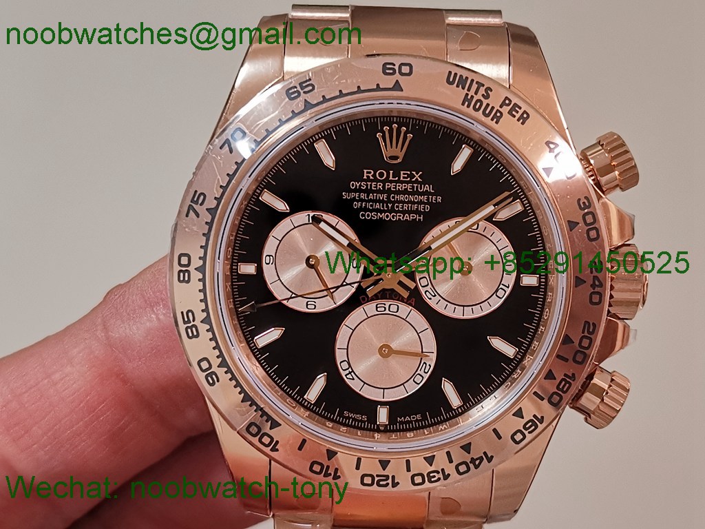Replica Rolex Daytona 126505 Rose Gold Gain Weight VSF 1:1 Best SuperCLone Black Dial DD4131