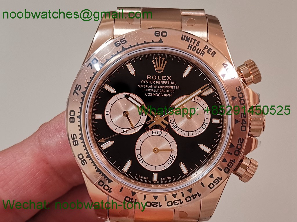 Replica Rolex Daytona 126505 Rose Gold Gain Weight VSF 1:1 Best SuperCLone Black Dial DD4131