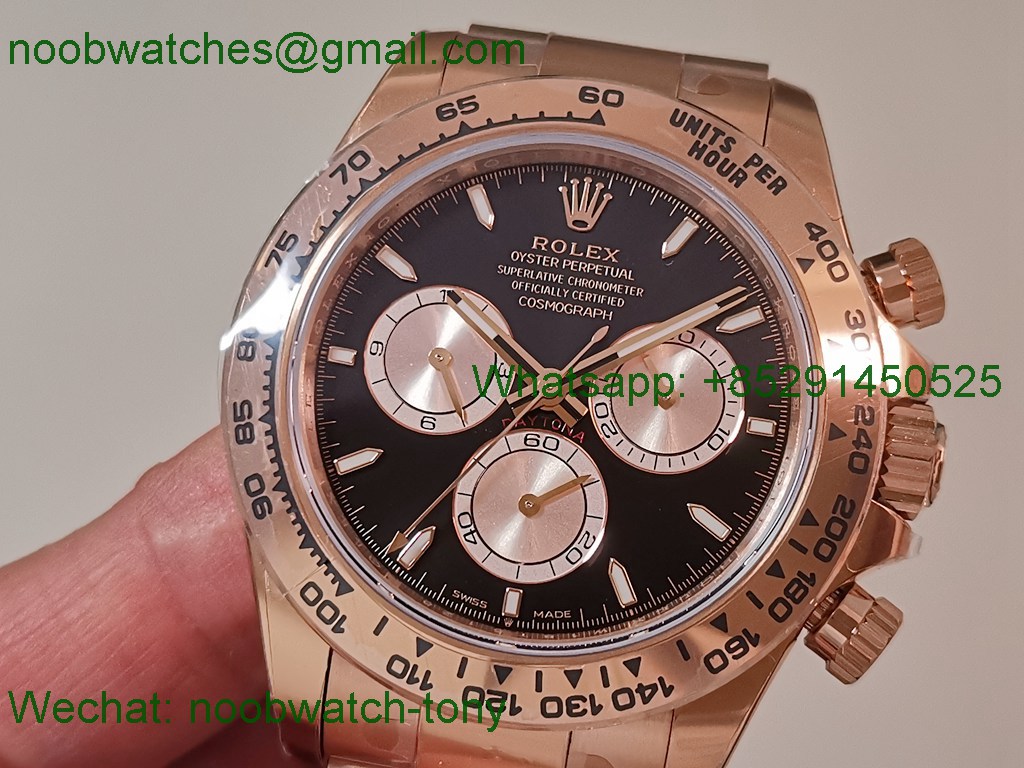 Replica Rolex Daytona 126505 Rose Gold Gain Weight VSF 1:1 Best SuperCLone Black Dial DD4131