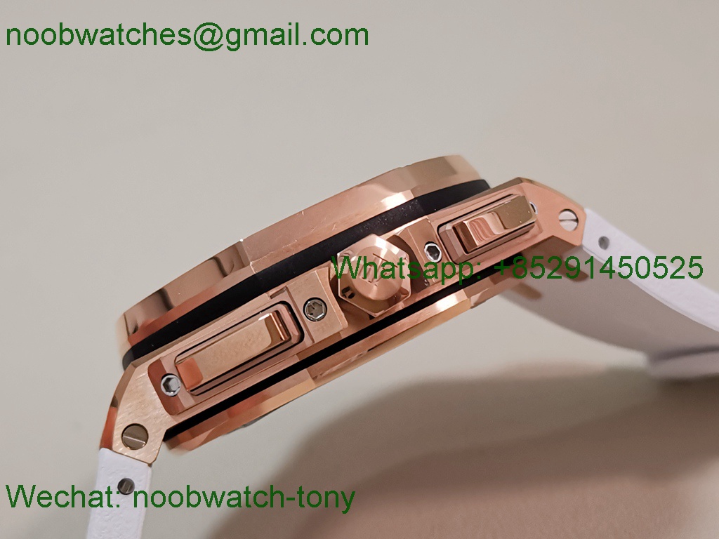Replica Audemars Piguet AP ROO Offshore 26568 Rose Gold White Dial TKF SuperClone A3126