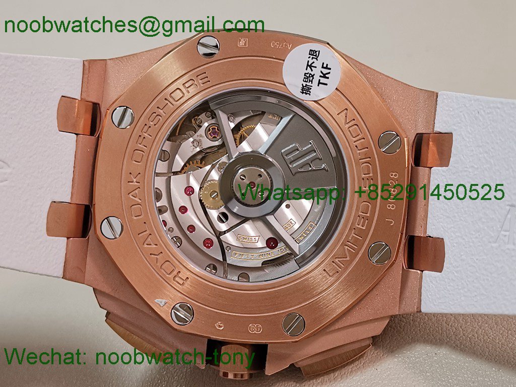 Replica Audemars Piguet AP ROO Offshore 26568 Rose Gold White Dial TKF SuperClone A3126