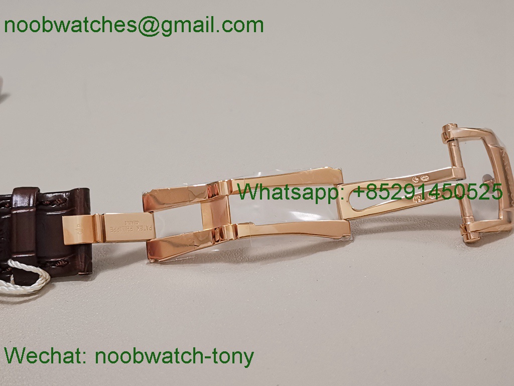 Replica Patek Philippe Nautilus MoonPhase 5712 Rose Gold SuperCLone Grey Dial Leather PPF V2