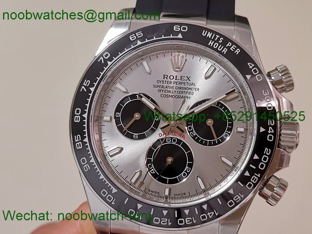 Replica Rolex Daytona 126519LN Grey Dial OysterFlex EWE A4131