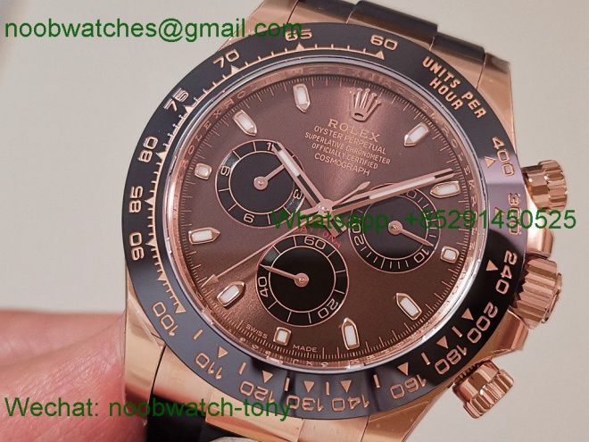 Replica Rolex Daytona 126515LN Rose Gold Brown Dial OysterFlex EWE A4131