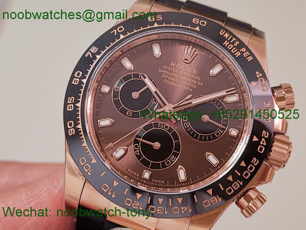 Replica Rolex Daytona 126515LN Rose Gold Brown Dial OysterFlex EWE A4131