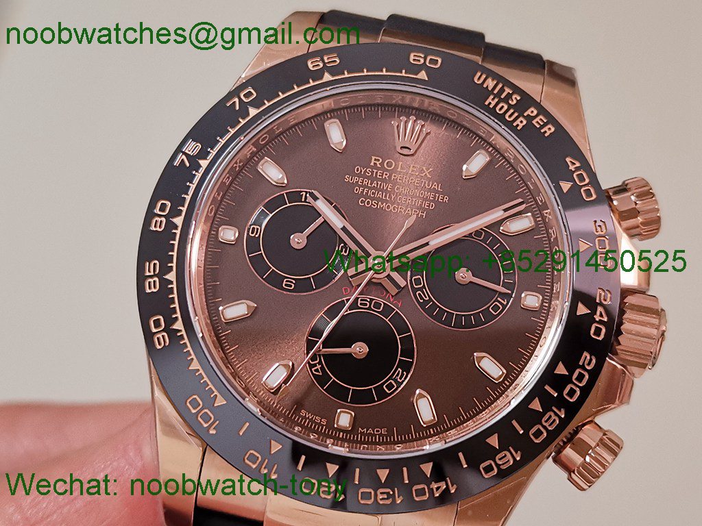 Replica Rolex Daytona 126515LN Rose Gold Brown Dial OysterFlex EWE A4131