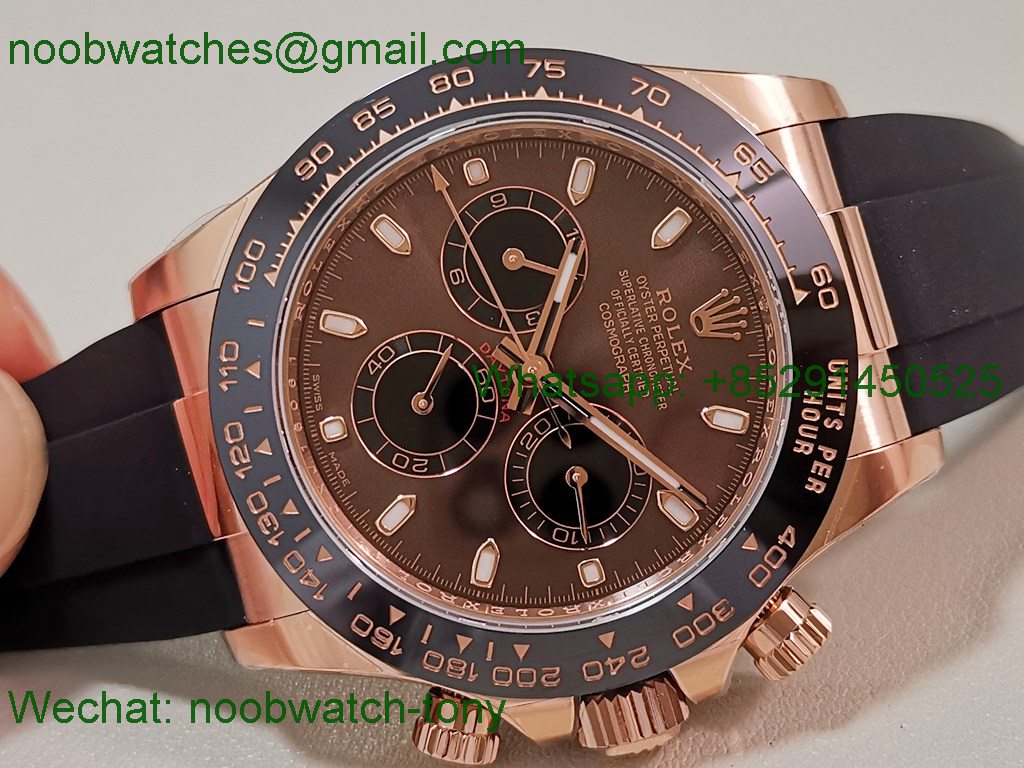 Replica Rolex Daytona 126515LN Rose Gold Brown Dial OysterFlex EWE A4131