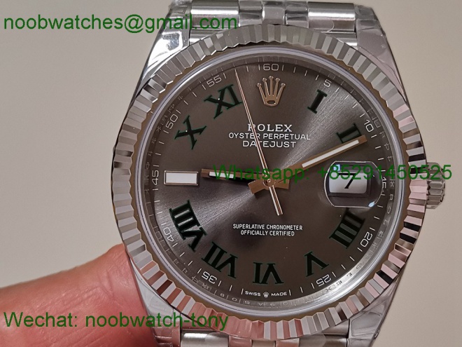 Replica Rolex DateJust Wimbledon 41 126334 904L V2 VSF SuperCLone Best Jubilee DD3235