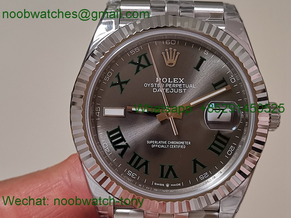 Replica Rolex DateJust Wimbledon 41 126334 904L V2 VSF SuperCLone Best Jubilee DD3235