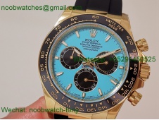 Replica Rolex Daytona 126515LN Yellow Gold Turquoise Blue Dial EWE OysterFlex A4131