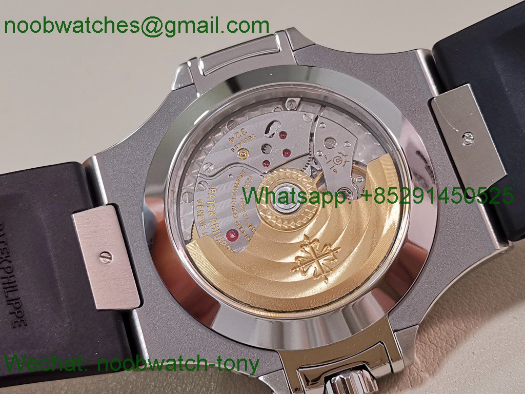 Replica Patek Philippe Nautilus 5726 Complicated PPF 1:1 Best Gray Dial on Black Rubber Strap A324