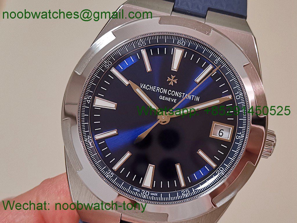 Replica Vacheron Constantin Overseas 4500V Blue Dial PPF 1:1 Best A5100 on Rubber