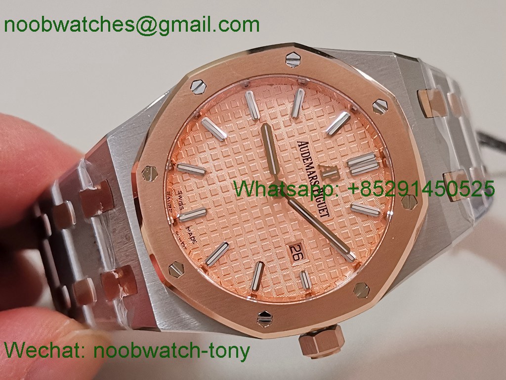 Replica Audemars Piguet AP Lady Royal Oak 33mm 2Tone Rose Gold ZF SuperClone Best RG Dial ETA Quartz