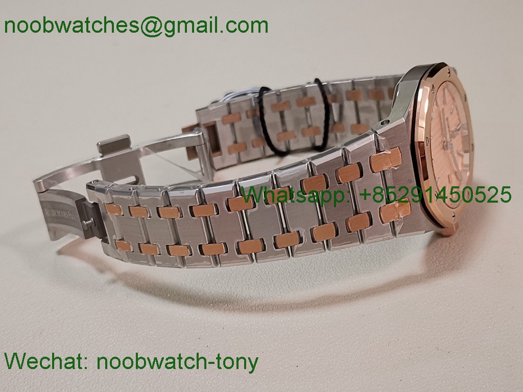 Replica Audemars Piguet AP Lady Royal Oak 33mm 2Tone Rose Gold ZF SuperClone Best RG Dial ETA Quartz