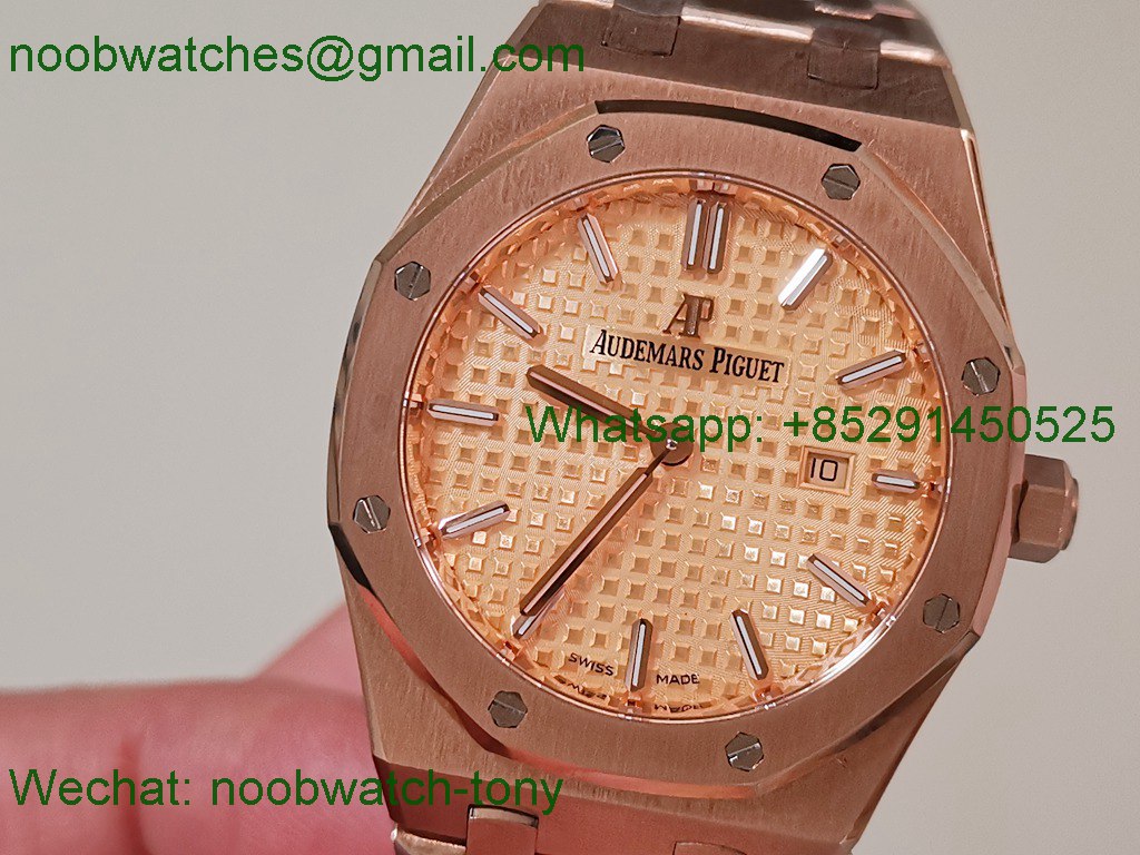 Replica Audemars Piguet AP Lady Royal Oak 33mm Rose Gold ZF 1:1 Best Superclone RG Dial ETA Quartz