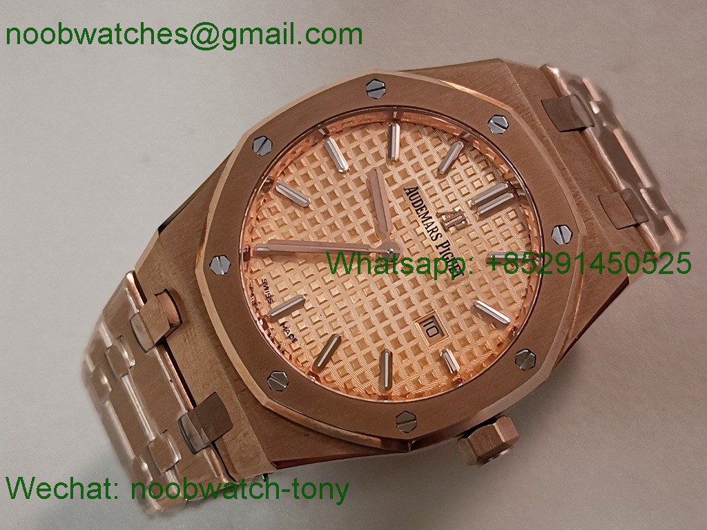Replica Audemars Piguet AP Lady Royal Oak 33mm Rose Gold ZF 1:1 Best Superclone RG Dial ETA Quartz