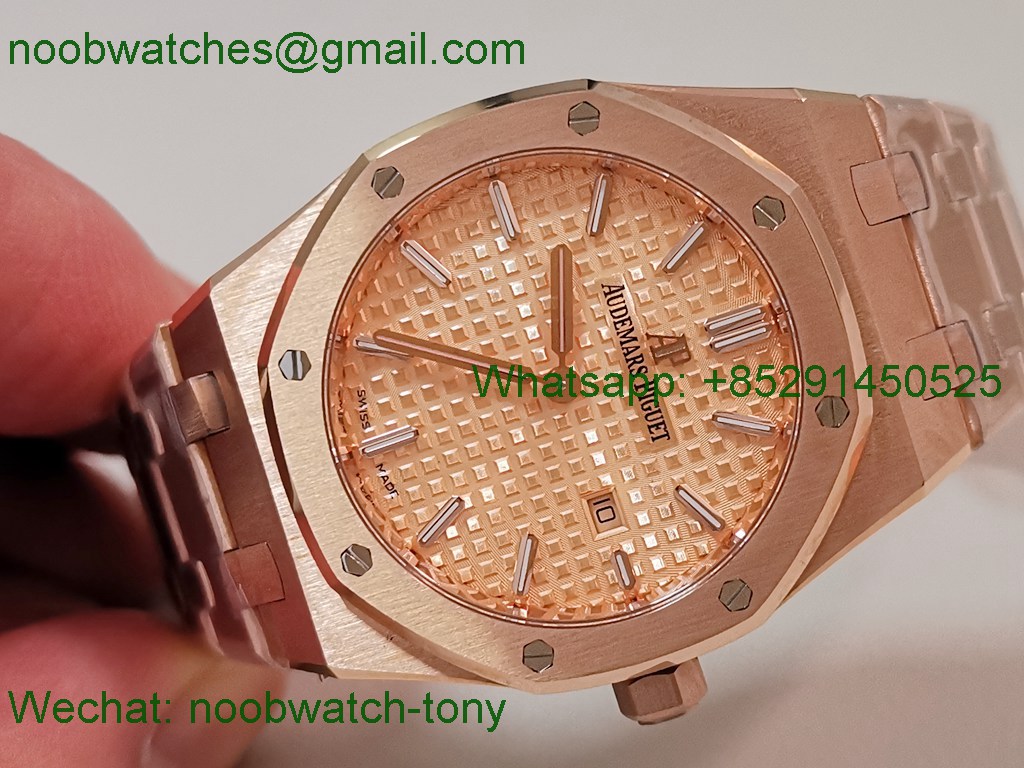 Replica Audemars Piguet AP Lady Royal Oak 33mm Rose Gold ZF 1:1 Best Superclone RG Dial ETA Quartz