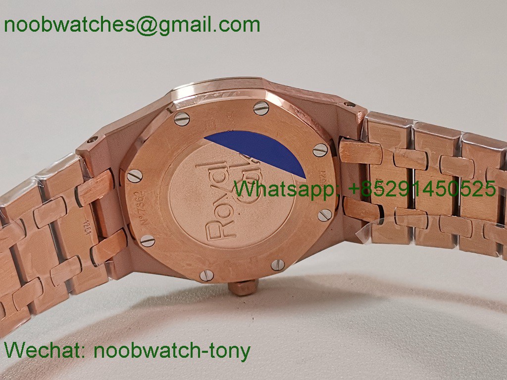 Replica Audemars Piguet AP Lady Royal Oak 33mm Rose Gold ZF 1:1 Best Superclone RG Dial ETA Quartz