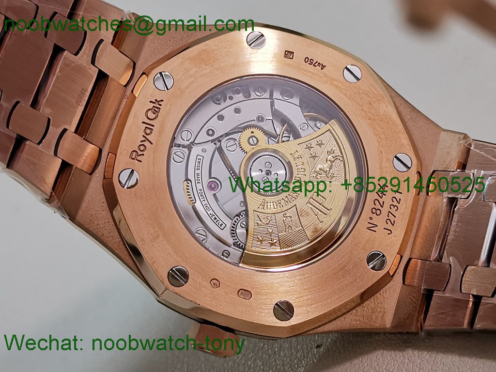 Replica Audemars Piguet AP Royal Oak 41mm 15400 Rose Gold ZF SuperClone Best Black Dial V2 
