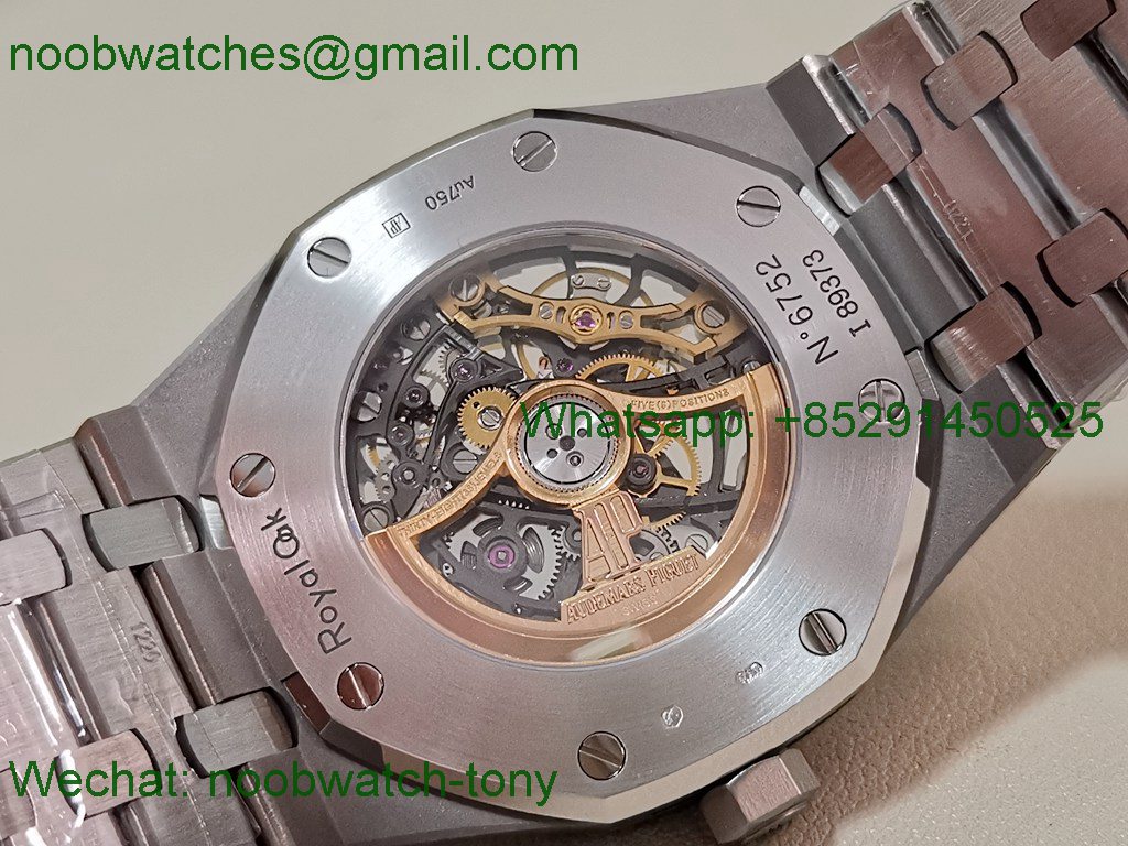 Replica Audemars Piguet AP Royal Oak 41mm Skeleton 15407 THBF SuperClone Best V2 Diamond Bezel