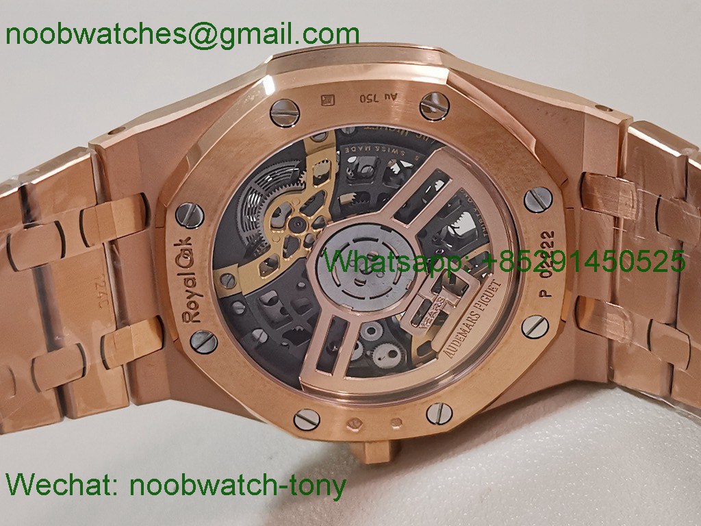 Replica Audemars Piguet AP Skeleton 16204 Rose Gold ZF SuperClone Best A7124