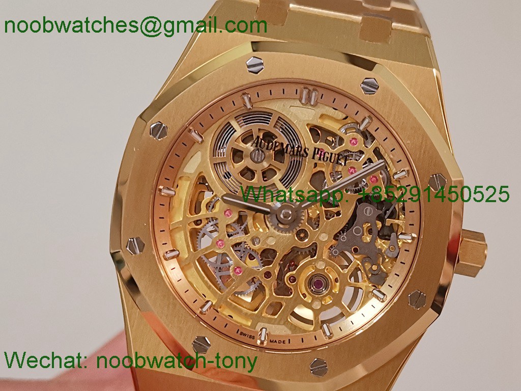 Replica Audemars Piguet AP Skeleton 16204 Yellow Gold ZF SuperClone Best A7124