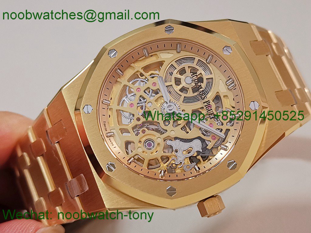 Replica Audemars Piguet AP Skeleton 16204 Yellow Gold ZF SuperClone Best A7124