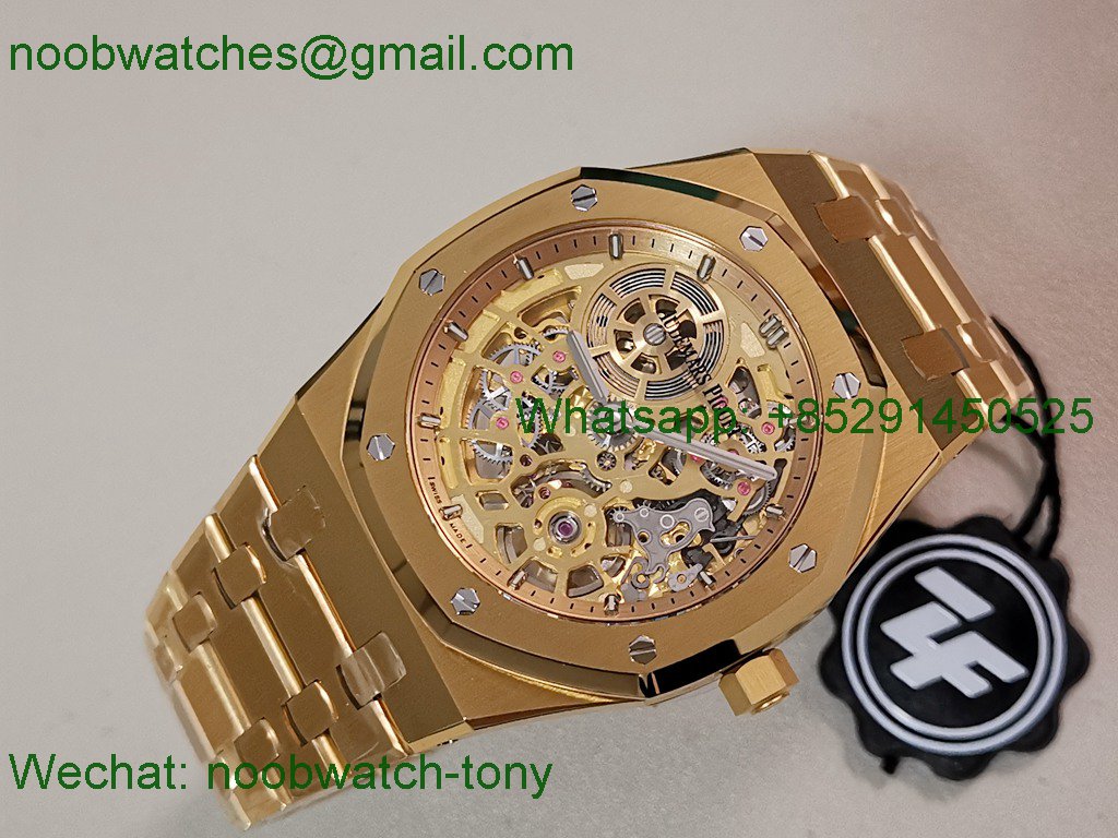 Replica Audemars Piguet AP Skeleton 16204 Yellow Gold ZF SuperClone Best A7124
