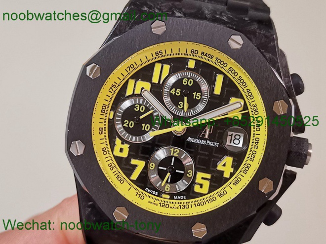 Replica Audemars Piguet AP Offshore Bumble Bee TKF SuperCLone Best Black Leather A3126