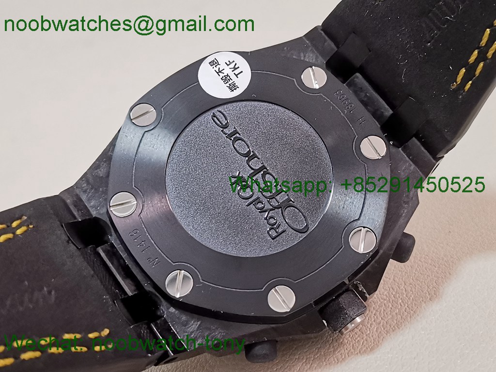 Replica Audemars Piguet AP Offshore Bumble Bee TKF SuperCLone Best Black Leather A3126