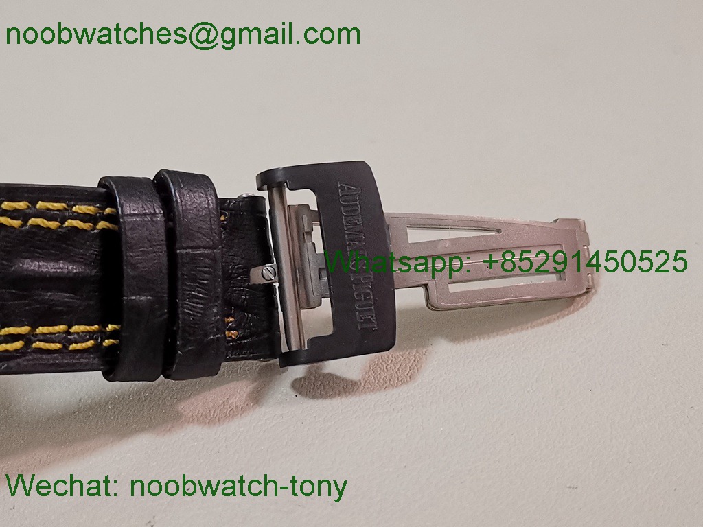 Replica Audemars Piguet AP Offshore Bumble Bee TKF SuperCLone Best Black Leather A3126