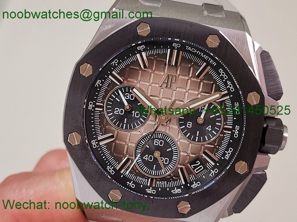 Replica Audemars Piguet AP Offshore 26420 Ceramic APSF SuperClone Best Smoked Dial Gray Rubber SA4401