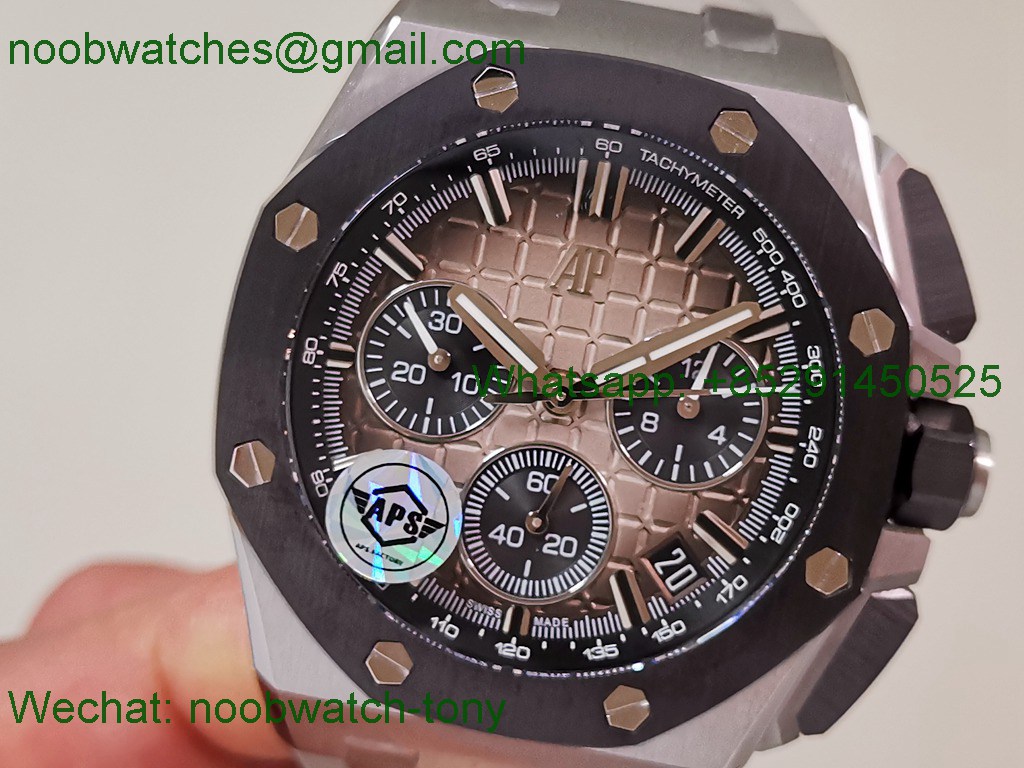 Replica Audemars Piguet AP Offshore 26420 Ceramic APSF SuperClone Best Smoked Dial Gray Rubber SA4401