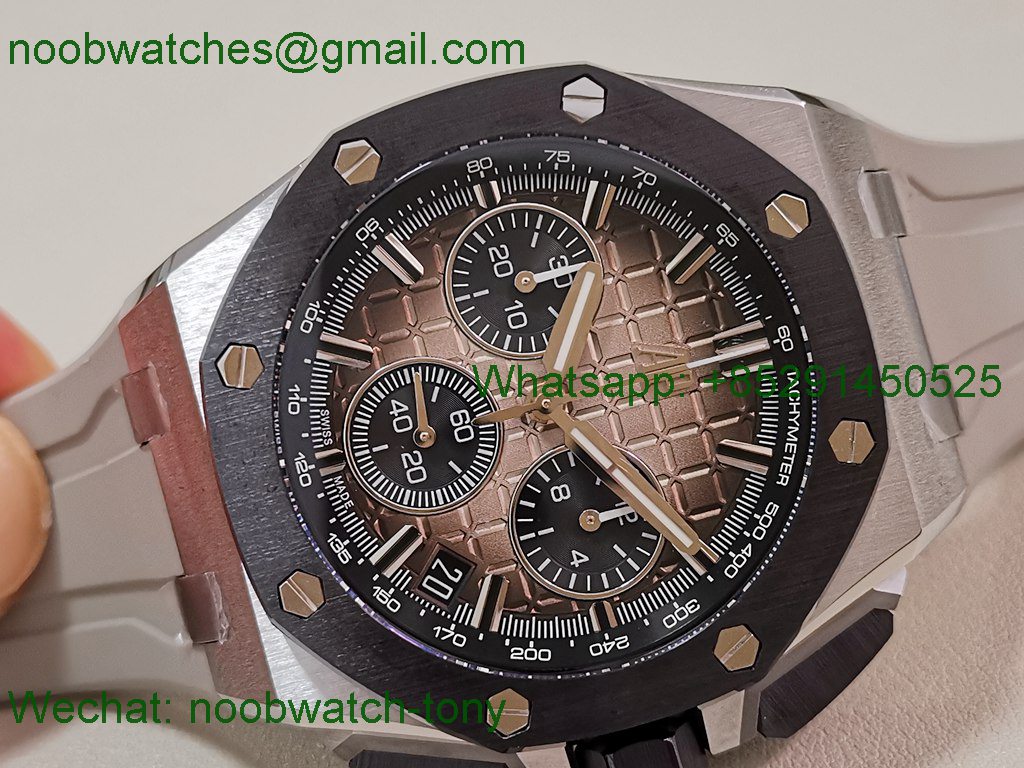Replica Audemars Piguet AP Offshore 26420 Ceramic APSF SuperClone Best Smoked Dial Gray Rubber SA4401