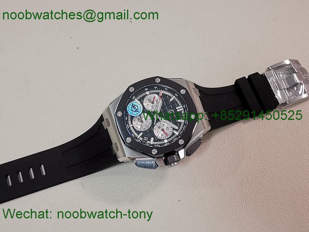 Replica Audemars Piguet AP Offshore 26420 Ceramic APSF SuperClone Best Black Dial Gray Rubber SA4401