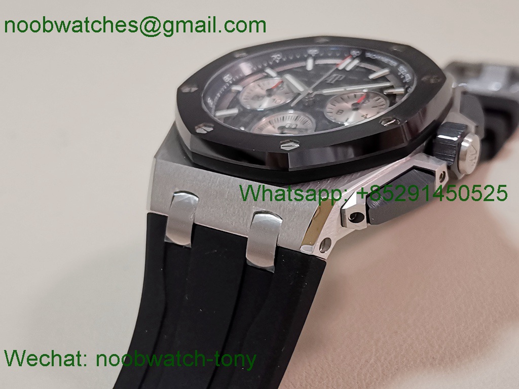 Replica Audemars Piguet AP Offshore 26420 Ceramic APSF SuperClone Best Black Dial Gray Rubber SA4401