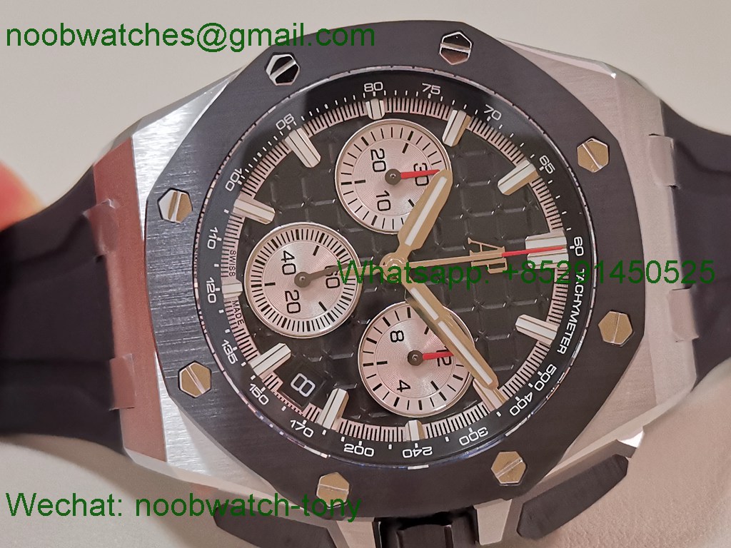 Replica Audemars Piguet AP Offshore 26420 Ceramic APSF SuperClone Best Black Dial Gray Rubber SA4401