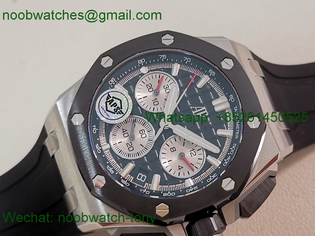 Replica Audemars Piguet AP Offshore 26420 Ceramic APSF SuperClone Best Black Dial Gray Rubber SA4401