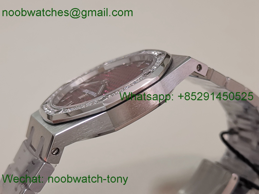 Replica Audemars Piguet AP Lady Royal Oak 33mm ZF Best SuperClone Diamond Bezel Purple Dial ETA Quartz