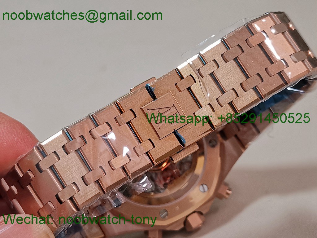Replica Audemars Piguet AP Royal Oak Chrono 26240 Rose Gold Gain Weight V2 DDF SuperClone Best Green Dial DD4401 SW Dial