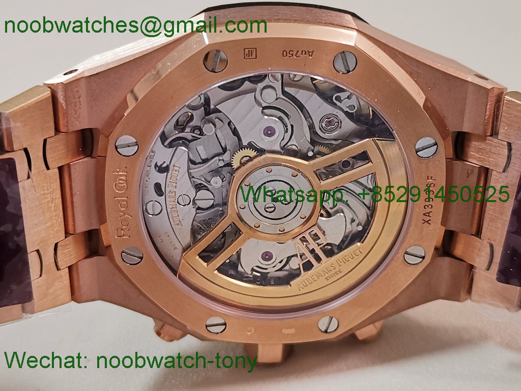 Replica Audemars Piguet AP Royal Oak Chrono 26240 Rose Gold Gain Weight V2 DDF SuperClone Best Green Dial DD4401 SW Dial