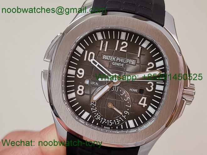 Replica Patek Philippe Aquanaut 5164A ZF SuperCLone Best Black Dial on Black Rubber Strap A324