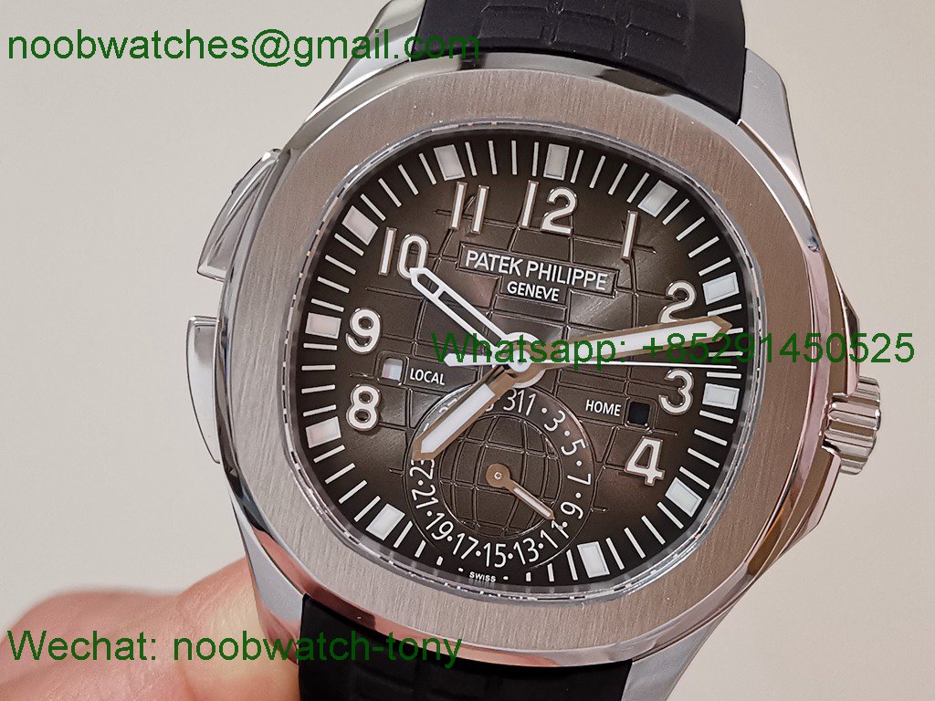 Replica Patek Philippe Aquanaut 5164A ZF SuperCLone Best Black Dial on Black Rubber Strap A324